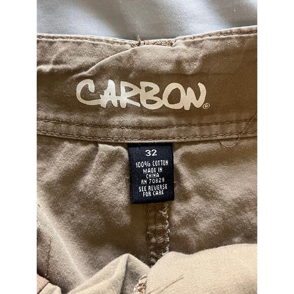 Carbon Cargo Shorts Khaki Tan Mens Size 32 Inseam 12" - Picture 3 of 3